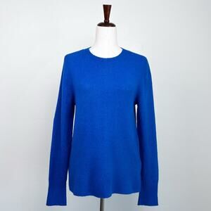J. Crew Cobalt Blue Crewneck Relaxed Fit Extra-Soft Knit Sweater SIZE SMALL